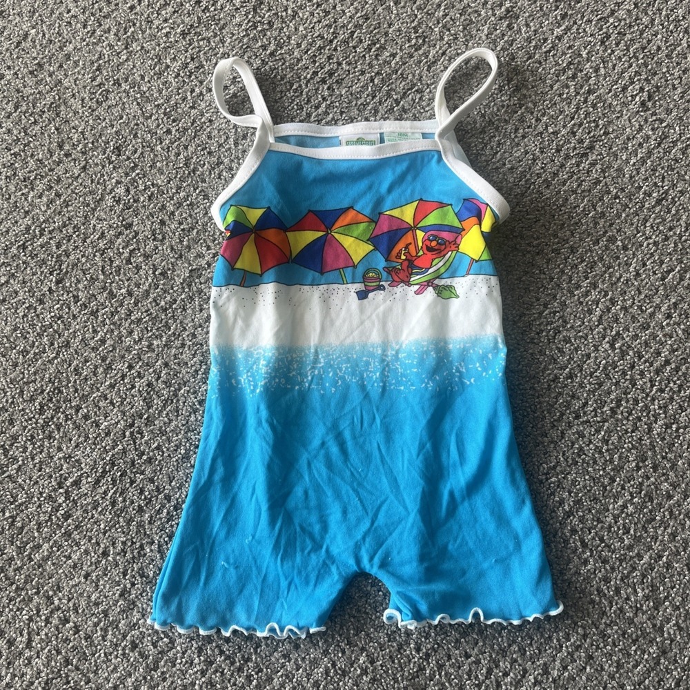 Vintage Elmo Sesame Street Swimsuit. One Piece, Leotard. 18 Months - Picture 1 of 4